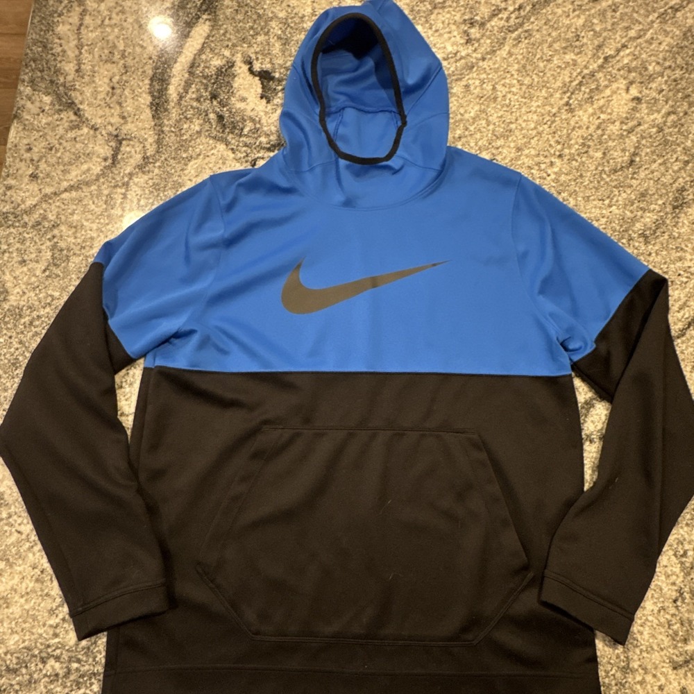 Nike Dry Fit Pullover Hoodie In Black And Blue  Size Large #214